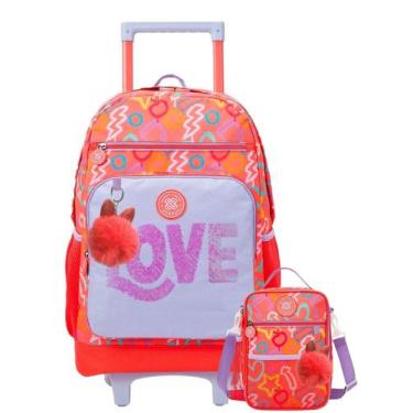 Imagem de Mochila De Rodas Juvenil Spray Menina Glitter Grande 13760 - Xeryus