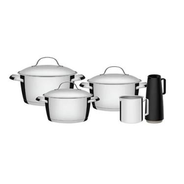 Imagem de Jogo De Panelas Aço Inox Allegra 5 Peças Tramontina
