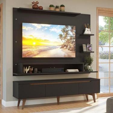 Imagem de Rack Com Painel Para Tv Até 60 Polegadas 180 Cm Com Pés Preto/rustic R