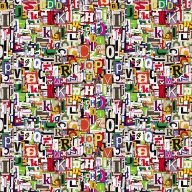 Imagem de Papel De Parede Recorte De Letras Coloridas Adesivo Lavável