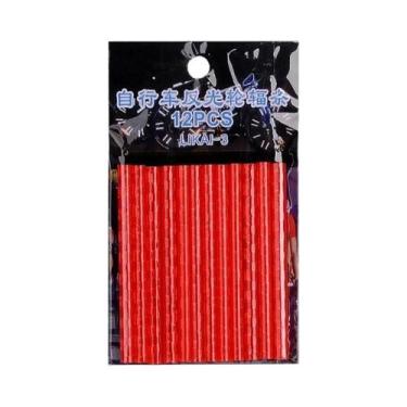 Imagem de Adesivos Refletivos Para Raios De Bicicleta 12 Peças 7,5cm Kit De Segu