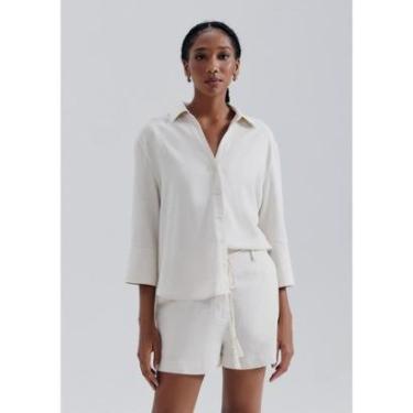 Imagem de Camisa Feminina Manga 7/8 Com Linho Hering-Feminino