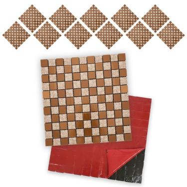 Imagem de Pastilha De Vidro Adesiva Kit 11 Uni Parede Banheiro Cozinha Lavabo Sala Moderna Reforma Requintado Facil Aplicacao