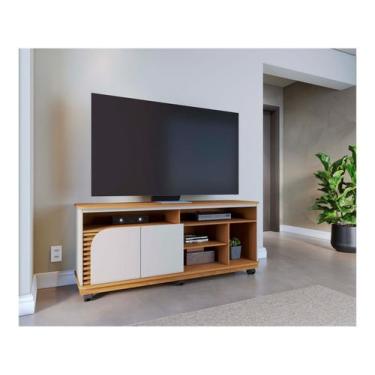 Imagem de Rack Jurerê 2 PT Freijó e Off White 150 cm - Modern, Freijó e Off Whit