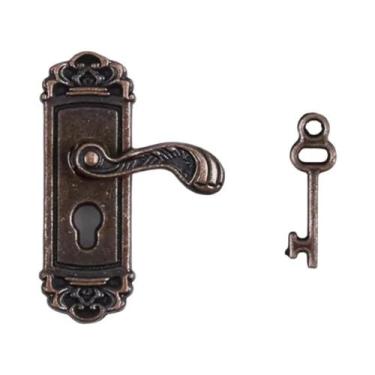 Imagem de Conjunto De Chaves E Fechaduras Em Miniatura De Latão Para Portas, Esc