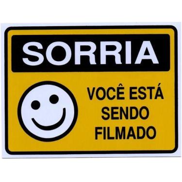 Imagem de Placa de pvc ''sorria: você está sendo filmado'' 20x15 - ACESSO