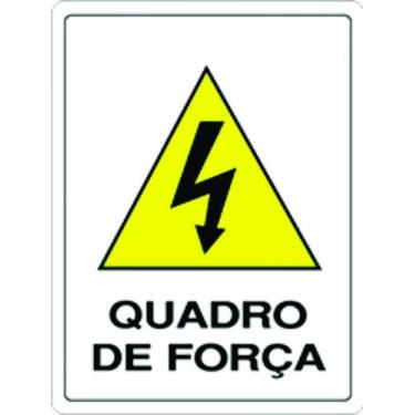 Imagem de Placa de pvc sinalização cuidado quadro força eletricidade - ACESSO