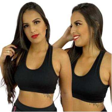 Imagem de Top Academia Feminino Sem Bojo Reforçado Preto Suplex - roud, Top fem 