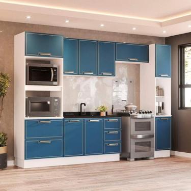 Imagem de Armário de Cozinha Modulada Completa 5 Peças 310cm Sem Tampo 100% MDF 