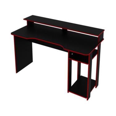 Imagem de Mesa Para Gamer Me4153 Preto Vermelho - TECNO MOBILI, Vermelho