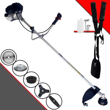 Imagem de Roçadeira Profissional Toyama RT43LB25A À Gasolina 2 Tempos 43cc 1,7HP Completa 5 Opções de Corte C/ Lâmina 2 Pontas, Lâmina 40 Dentes e Escova de Aço