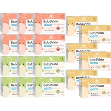 Imagem de 18 Sabonete Vegetal Camomila Arroz Aveia 90G Bebe Vida - Davene