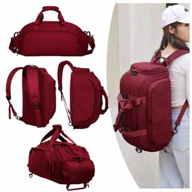 Imagem de Bolsa Academia 3 em 1 Mochila Grande Viagem Esportiva Vinho - T60