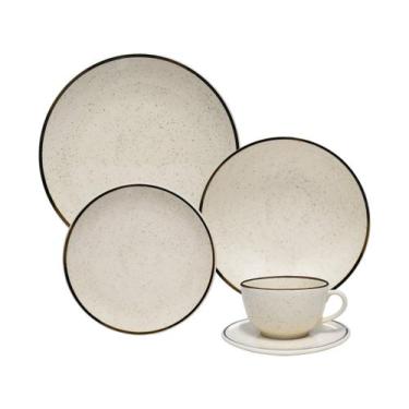 Imagem de Aparelho de Jantar/Chá Oxford Brisa  Cerâmica, 20 Peças, Bege, Bege e 