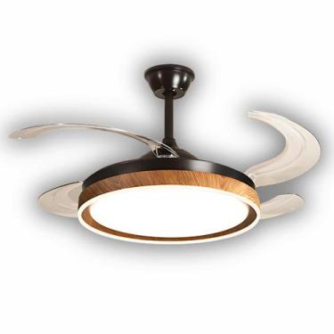 Imagem de Ventilador de Teto Retrátil Ébano Preto Madeira 78W LED Multicolor Sil