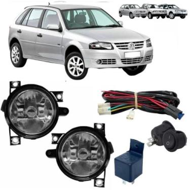 Imagem de Kit farol milha neblina gol g4 saveiro parati polo fox vidro - BIBAS