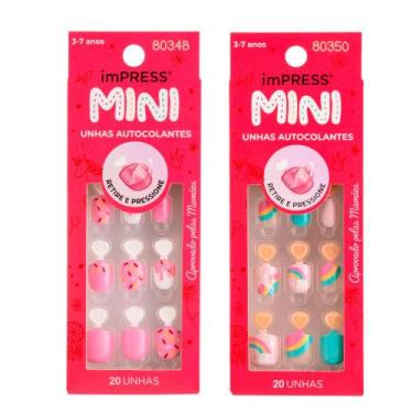Imagem de Kit Unha Postiça imPress Mini Infantil Super Duper + Dreamland - Kiss 