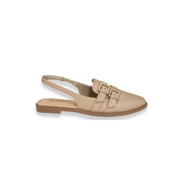 Imagem de Slingback Nude Com Fivelas Bico Quadrado Bebecê, 38