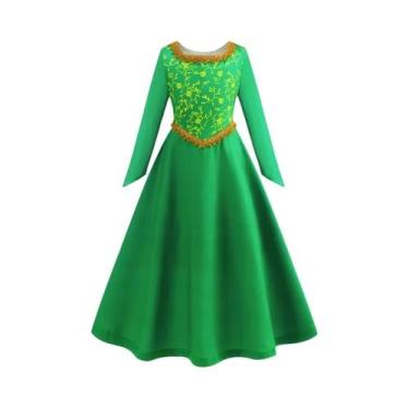 Imagem de Fantasia Verde De Fiona Shrek Para Meninas, Vestido Elegante De Manga 