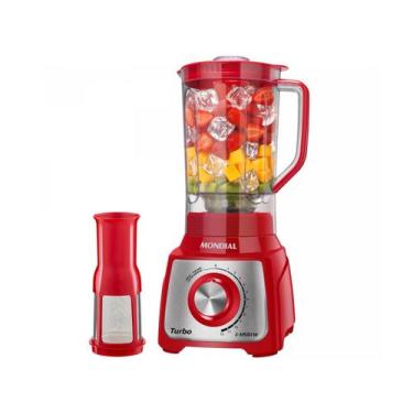 Imagem de Liquidificador Mondial Turbo Vermelho/Inox 1200W 127V - L-1200 RI, Ver