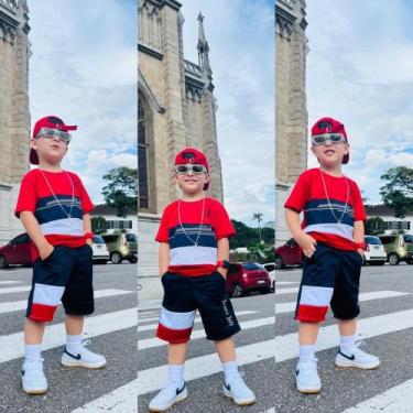 Imagem de Conjunto Infantil e Juvenil Masculino Kvani Joy Bermuda e Camisa Menin