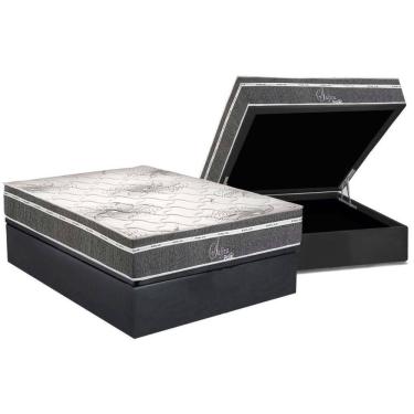 Imagem de Conjunto Box Baú Casal Colchão Molas Polar Superlastic Safira + Base Crc Suede Gray (13...