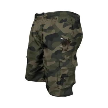 Imagem de Calças Cargo Camufladas Para Homens Em Tamanho Plus, Com Múltiplos Bol