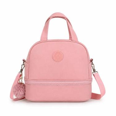 Imagem de Bolsa Térmica Feminina Compacta Moderna Com Alça Ajustável e Divisória