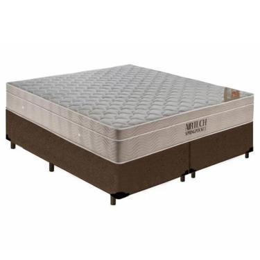 Imagem de Cama Box Base Queen Bipartido Molas Ensacadas Airtech Spring 158x198 Marrom - Ortobom