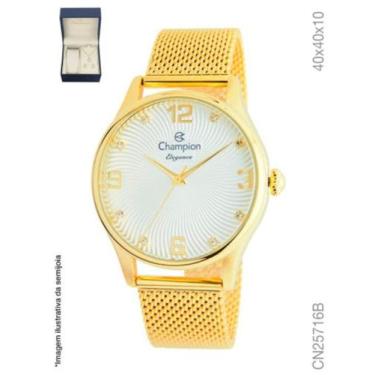 Imagem de Relógio Feminino Champion Dourado Com Kit Bijuteria Cn25716B - Champio