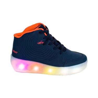 Imagem de Tenis infantil com led e rodinha kidy ref 319-0005, 35/36, Azul marinh
