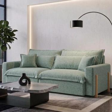 Imagem de Sofá Cama, Retrátil e Reclinável Dubai, Tecido Bouclé, Molas Ensacadas