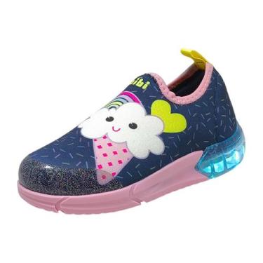 Imagem de Tênis Infantil Menina Conforto Leve Sorvete Luz Bibi Space, Marinho, R