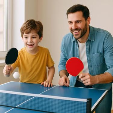 Imagem de Kit Ping Pong Tenis De Mesa 2 Raquetes 1 Bola ping pong raquetes mater