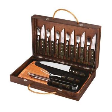 Imagem de Kit Churrasco 17 Peças Tramontina 21198966 Marrom