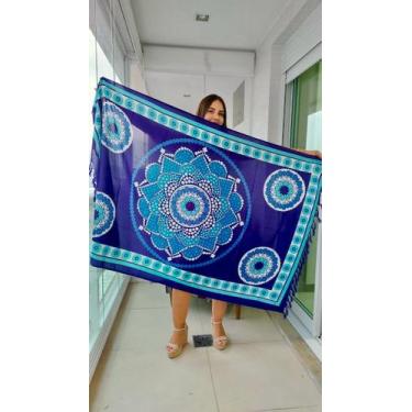 Imagem de Canga Indiana Estampada Moda Praia - cod 10 - Aleci Fashion, Violeta e