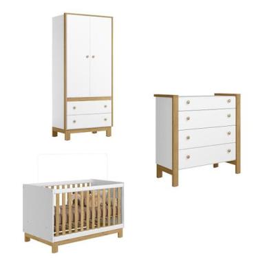 Imagem de Kit de Guarda Roupa 5055 com Comoda Flora 5135 e Berço 4315 - Loja Doc