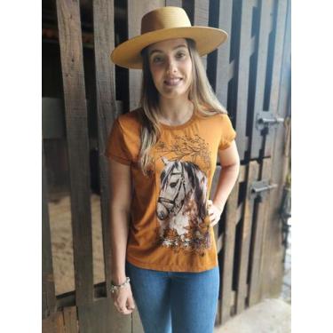 Imagem de T-shirt Feminina Caramelo - Sela Dourada, GG