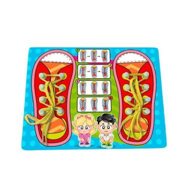 Imagem de Brinquedo Educativo Colorido Amarrando O Tênis - Dm Toys