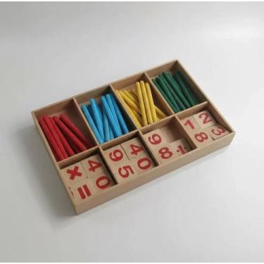 Imagem de Jogo matematica inteligente 73 peças madeira - Alf Brinquedos