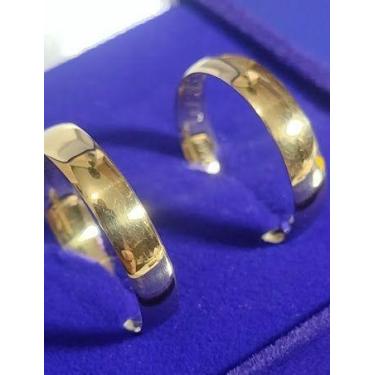 Imagem de Par de Alianças Boleadas  Ouro 18 Kilates 7.50 Gramas 6 mm Maciça - Al