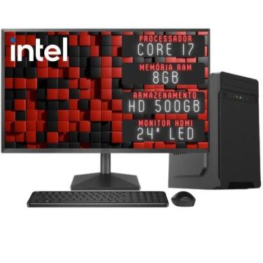 Imagem de Computador Completo 3green Desktop Intel Core i7 8GB Monitor 24" Full 