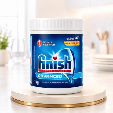 Imagem de Detergente Lava Louças Finish Power Powder 1kg Alto Brilho Impecável