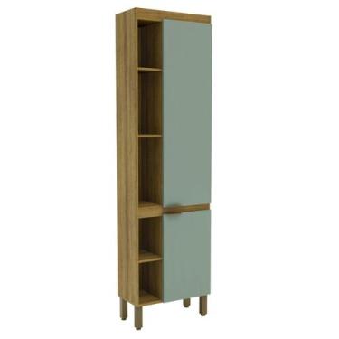 Imagem de Armário Paneleiro 60cm com 2 Portas e 5 Nichos 2303 Yescasa Marrom/Mel