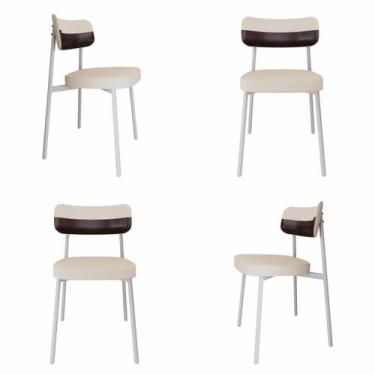 Imagem de Cadeira Alloa Fixa com 4 Pés 50 x 44,7 x 83,8 cm com 4 Unidade Branco/