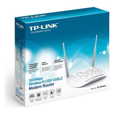 Imagem de Roteador Modem TD-W9970 300MBPS Dual Band com Porta USB Antenas Externas Branco TP-Link