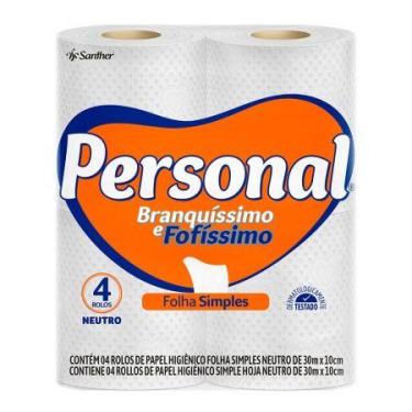 Imagem de Papel higiênico folha simples com 4 rolos - Personal