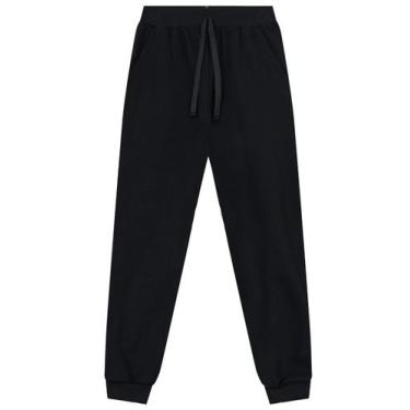 Imagem de Calça jogger infantil menino em moletinho Brandili, 4, Preto