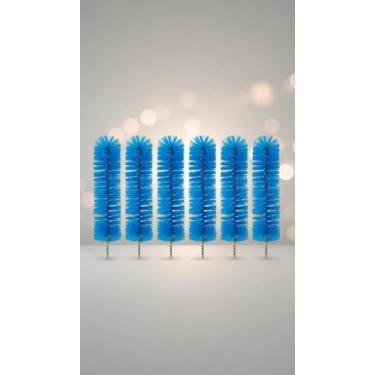Imagem de Kit 10 Escovas Lava Garrafa Nylon 34cm Azul - Congratulations Store