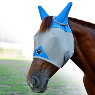 Imagem de Máscara Antimoscas para Cavalo Fornyk, Tamanho Médio, Ajustável, com P